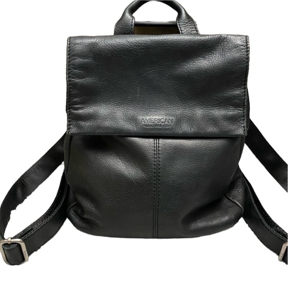 Black & Silver Leather Liberty Backpack Purse - Picture 8 of 15